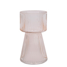 Imagem de VASO DECORATIVO EM VIDRO COR BEGE 8X8X17CM - GRILLO 52726 - Grillo Ltda