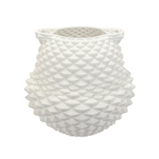 Imagem VASO DECORATIVO EM PORCELANA COR BRANCO G 29X28CM  - LUCATTI 