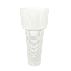 Imagem de VASO DECORATIVO EM VIDRO COR BRANCO G 21X21X45CM - LUCATTI  - Lucatti Artes E Decoracoes Ltda