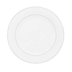 Imagem de CONJUNTO 6 PRATOS PARA SOBREMESA DE PORCELANA COM BORDA PRATEADA MÔNACO BRANCO 19CM - WOLFF - Rojemac Impotacao E Exportacao Ltda