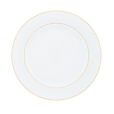 Imagem de CONJUNTO 6 PRATOS PARA SOBREMESA DE PORCELANA COM BORDA DOURADA MÔNACO BRANCO 19CM - WOLFF - Rojemac Impotacao E Exportacao Ltda