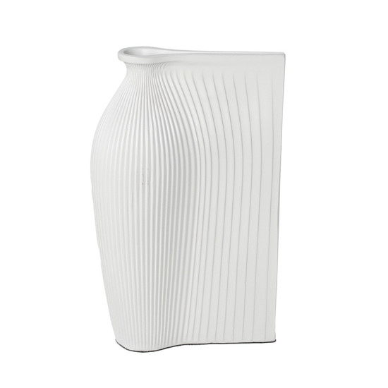 Imagem VASO DECORATIVO DE RESINA COR BRANCO 34X20X12CM - GRILLO 54381