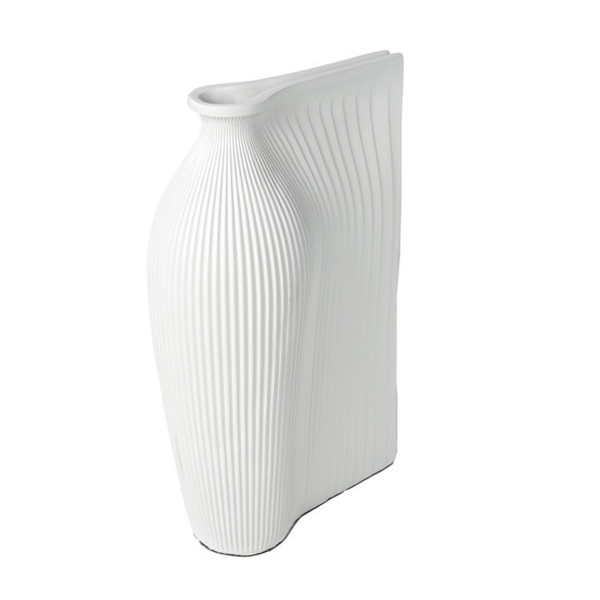 Imagem VASO DECORATIVO DE RESINA COR BRANCO 34X20X12CM - GRILLO 54381