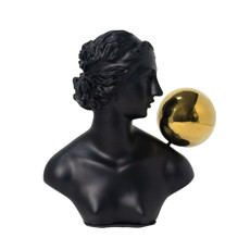 Imagem de ESCULTURA DECORATIVA EM RESINA COR PRETO E DOURADO 20X20X9CM - GRILLO 54379 - Grillo Ltda