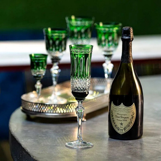 Imagem JOGO DE 2 TAÇAS EM CRISTAL STRAUSS CHAMPAGNE 240 ML - VERDE ESCURO