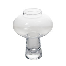 Imagem de VASO DECORATIVO DE VIDRO TRANSPARENTE 16X16X21CM - GRILLO 54725 - Grillo Ltda