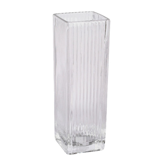 Imagem VASO DECORATIVO DE VIDRO TRANSPARENTE 8X8X24CM - GRILLO 52924