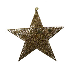 Imagem de ESTRELA DECORATIVA NATALINA COR DOURADO COM GLITTER  EM FERRO 50X50CM - GRILLO 54966 - Grillo Ltda