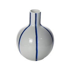 Imagem de VASO DECORATIVO DE CERÂMICA COR BRANCO E AZUL 16X16X21CM - GRILLO 55022 - Grillo Ltda