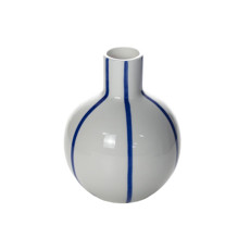 Imagem de VASO DECORATIVO DE CERÂMICA COR BRANCO E AZUL 11X11X14CM - GRILLO 55021 - Grillo Ltda