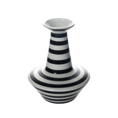 Imagem de VASO DECORATIVO DE CERÂMICA COR BRANCO E PRETO 15X15X20CM - GRILLO 55029 - Grillo Ltda