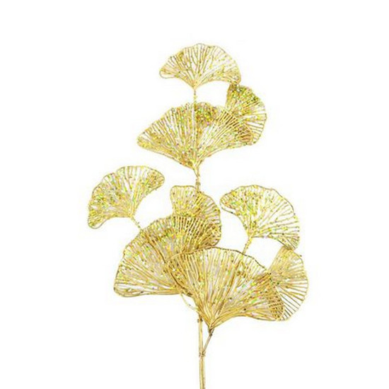 Imagem GALHO DECORATIVO NATAL FEITO DE PLÁSTICO E ARAME CHAMPANHE  76CM - TOK DA CASA 