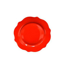 Imagem de PRATO RASO NATALINO COR VERMELHO E BRANCO DE PORCELANA 27X27X2CM - TOK DA CASA  - Oliver Comercio E Distribuicao De Artigo Domestico