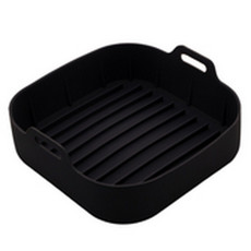 Imagem de FORMA QUADRADA DE SILICONE PARA AIR FRYER PRETA 16CM X 5,5CM - LYOR - Coliseu Presentes Ltda