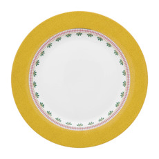 Imagem de PRATO DE JANTAR COR AMARELO E BRANCO DE PORCELANA 27X27X2CM - NUSA DUA - Srv Import Ltda 