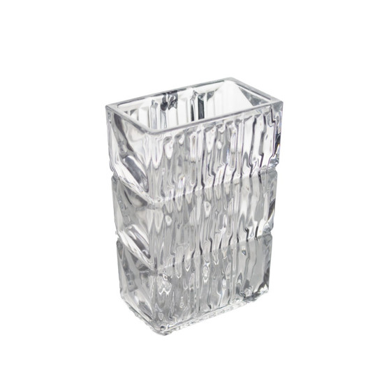 Imagem VASO DECORATIVO DE VIDRO TRANSPARENTE 15X8X20CM - GRILLO 55191