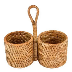 Imagem de PORTA GALHETEIRO EM RATTAN PAYA 22X10/21CM - NATURAL HOME   - Fs Casa Com. Imp. Art. Domesticos E Esportivos Eireli