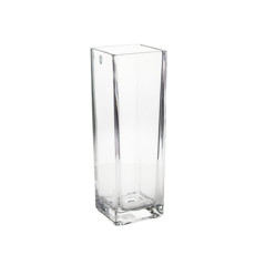 Imagem de VASO DECORATIVO DE VIDRO TRANSPARENTE 10X10X29,5CM - GRILLO 55171 - Grillo Ltda