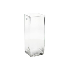 Imagem de VASO DECORATIVO DE VIDRO TRANSPARENTE 12X12X30CM - GRILLO 54216 - Grillo Ltda