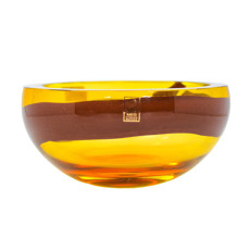 Imagem de BOWL RECORTADO COM FAIXA DE CRISTAL COR ÂMBAR 19X19X9CM - SÃO MARCOS - Antonini Comercial E Distribuidora Ltda