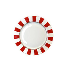 Imagem de PRATO RASO NATALINO COR BRANCO E VERMELHO DE PORCELANA 27X27X2CM - TOK DA CASA  - Oliver Comercio E Distribuicao De Artigo Domestico