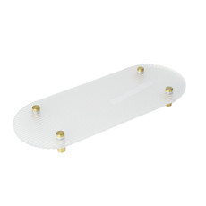 Imagem de BANDEJA DECORATIVA DE ACRÍLICO E AÇO INOX 30X12X2,9CM - MABRUK  - Mabruk Importacao E Comercio Eireli