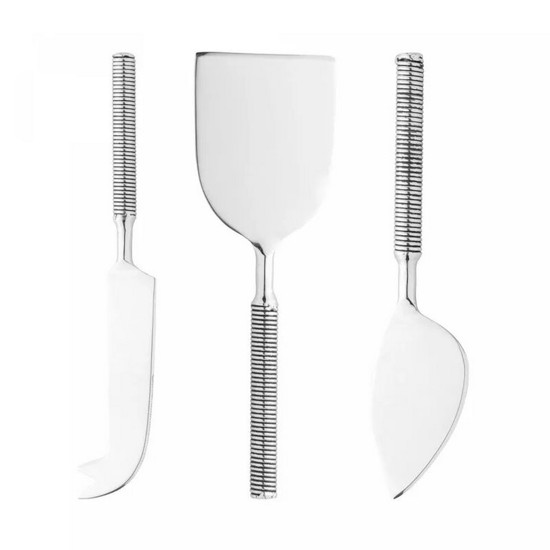 Imagem CONJUNTO 3 FACAS PARA QUEIJO DE AÇO INOX ESPIRAL - WOLFF