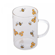 Imagem de CANECA DE VIDRO BOROSSILICATO RESISTENTE AO CALOR BEE 280ML - LYOR - Coliseu Presentes Ltda