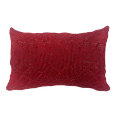 Imagem de ALMOFADA DECORATIVA TRICO NATAL COO VERMELHO COM FIO LUREX DOURADO 35X58CM - DECORTEXTIL  - B H Turqueto Decoracoes Me