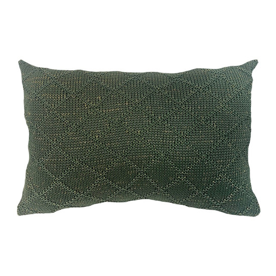 Imagem ALMOFADA DECORATIVA TRICO NATAL COR VERDE COM FIO LUREX DOURADO 35X58CM - DECORTEXTIL 