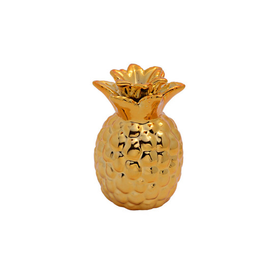 Imagem ABACAXI DECORATIVO CERÂMICA 16CM DOURADO 42353 GRILLO