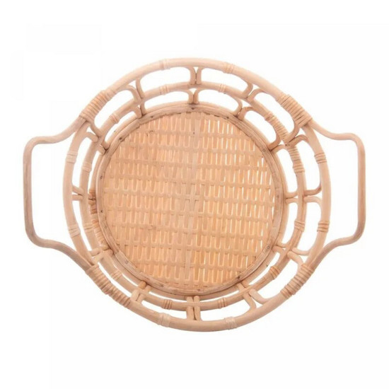 Imagem CESTO DECORATIVO DE RATTAN COM ALÇA NATURE 37CM X 30CM X 18,5CM - WOLFF