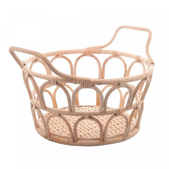 Imagem CESTO DECORATIVO DE RATTAN COM ALÇA NATURE 37CM X 30CM X 18,5CM - WOLFF