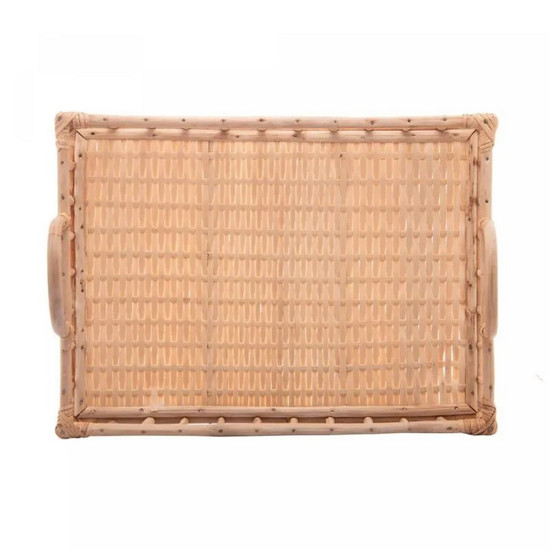 Imagem BANDEJA DE RATTAN COM ALÇA NATURE 37,5CM X 28CM X 14CM - WOLFF