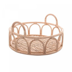 Imagem de BANDEJA REDONDA DE RATTAN COM ALÇA NATURE 30CM X 30CM X 16,5CM - WOLFF - Rojemac Impotacao E Exportacao Ltda