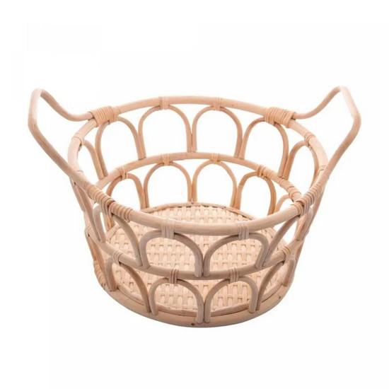 Imagem CESTO DECORATIVO DE RATTAN COM ALÇA NATURE 37CM X 30CM X 18,5CM - WOLFF