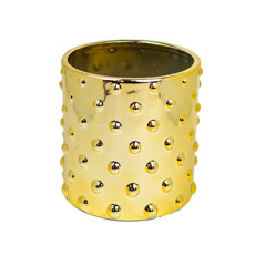 Imagem de VASO DECORATIVO DE CERÂMICA COR DOURADO 15X15X16CM - GRILLO 54776 - Grillo Ltda