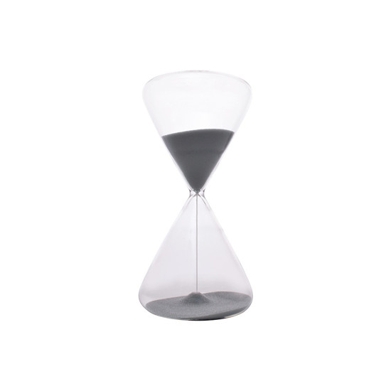 Imagem AMPULHETA DECORATIVA TRANSPARENTE COM AREIA CINZA 16CM - CROSS 