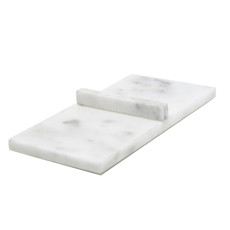 Imagem de BANDEJA DECORATIVA MÁRMORE COR BRANCO 21X10X3CM - CROSS  - Cross Comercial Ltda