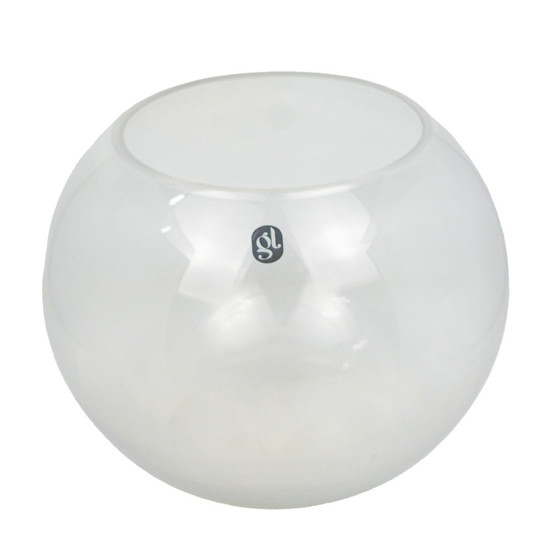 Imagem VASO DECORATIVO REDONDO DE VIDRO TRANSPARENTE 28X28X22CM - GRILLO 54265