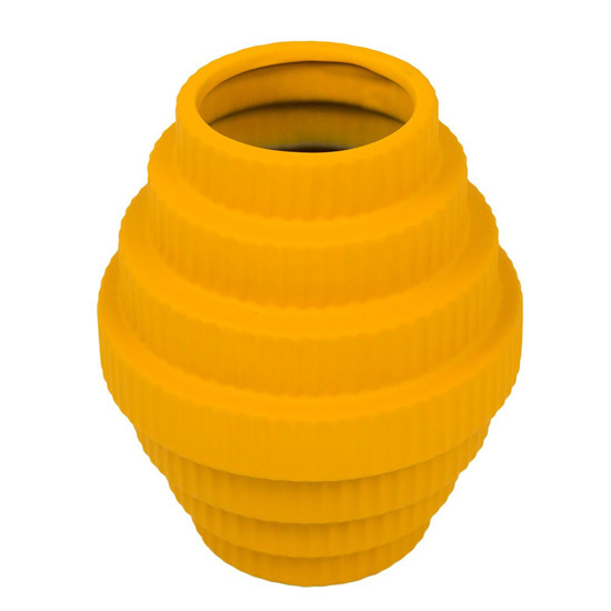 Imagem VASO DECORATIVO DE CERÂMICA COR AMARELO 18X18X12CM - GRILLO 54846