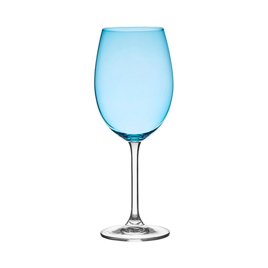 Imagem JOGO DE TAÇA PARA VINHO TINTO DE CRISTAL GASTRO AZUL CLARO 450ML 6 PECAS - BOHEMIA CRYSTALITE