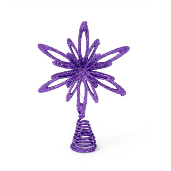 Imagem ESTRELA TOPO DE ÁRVORE NATALINA COR LAVANDA COM GLITTER 15X15CM - GRILLO 38373