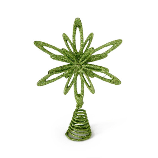 Imagem ESTRELA TOPO DE ÁRVORE NATALINA COR VERDE COM GLITTER 15X15CM - GRILLO 38373