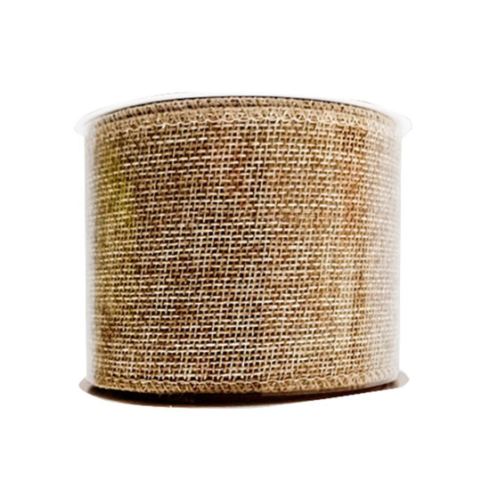 Imagem FITA ARAMADA DECORATIVA COR NATURAL 6,3CM X 9,14 METROS - GRILLO 52470