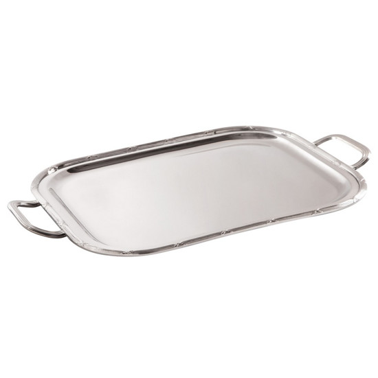 Imagem BANDEJA CROISE PRATA COM ALÇAS 40X31CM - SILVERLUX 