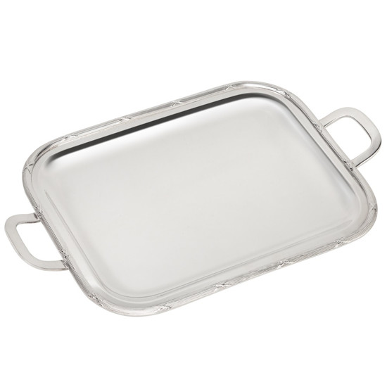 Imagem BANDEJA CROISE PRATA DECORATIVA COM ALÇA 26,5X21CM - SILVERLUX 