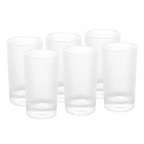 Imagem CONJUNTO 6 COPOS ALTOS DE CRISTAL LINES 400ML - WOLFF