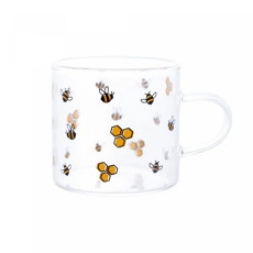 Imagem de CANECA DE VIDRO BOROSSILICATO RESISTENTE AO CALOR BEE 125ML - LYOR - Coliseu Presentes Ltda