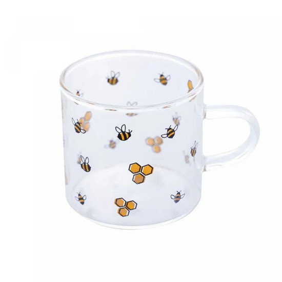 Imagem CANECA DE VIDRO BOROSSILICATO RESISTENTE AO CALOR BEE 125ML - LYOR